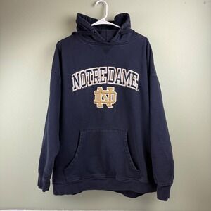 Cadre Notre Dame Fighting Irish Hoodie Mens XXL Navy Blue Pullover Sweatshirt